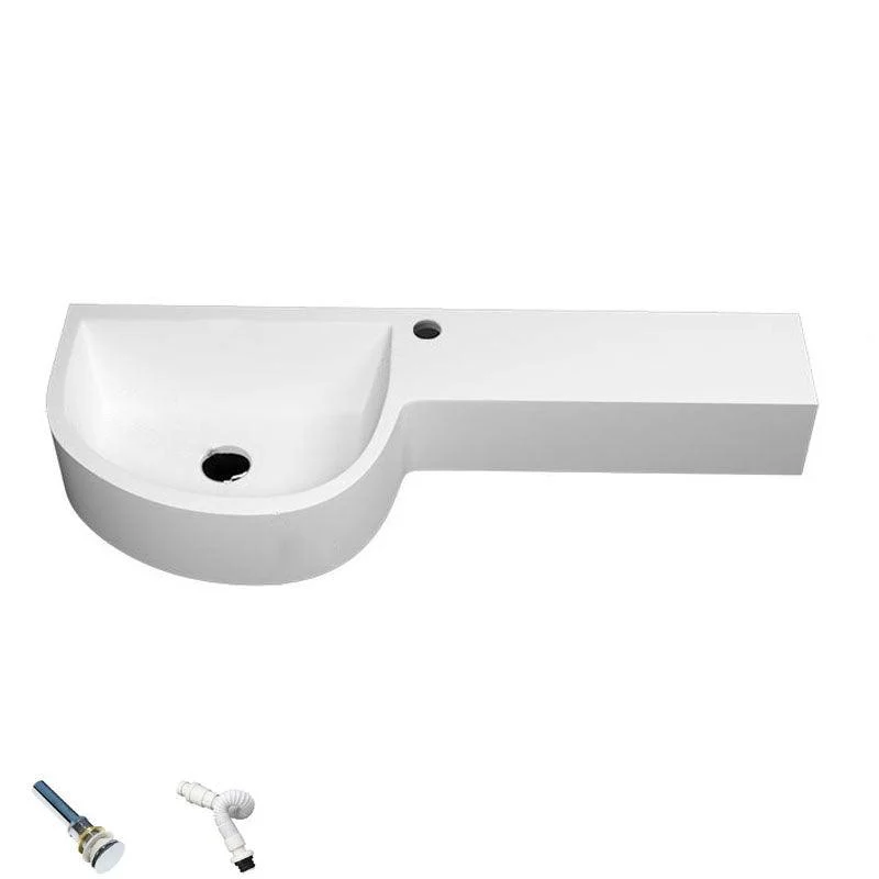 Contemporary Bathroom Sink Man Made Rock Specialty Wall Mount Bathroom Sink without Tap -Bathlova