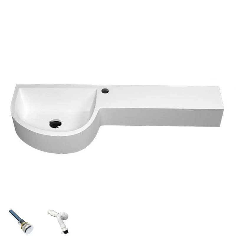 Contemporary Bathroom Sink Man Made Rock Specialty Wall Mount Bathroom Sink without Tap -Bathlova