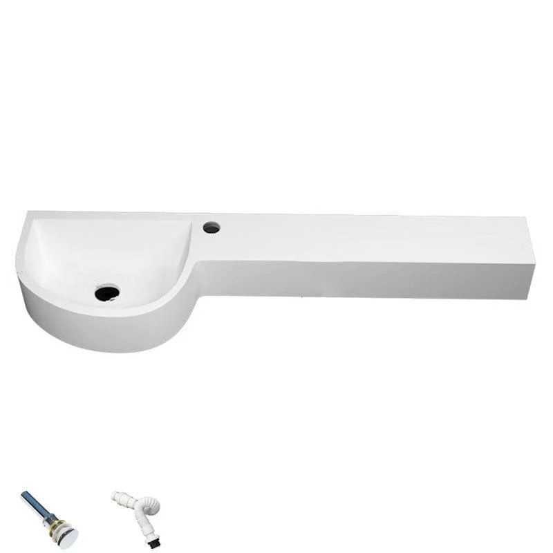 Contemporary Bathroom Sink Man Made Rock Specialty Wall Mount Bathroom Sink without Tap -Bathlova