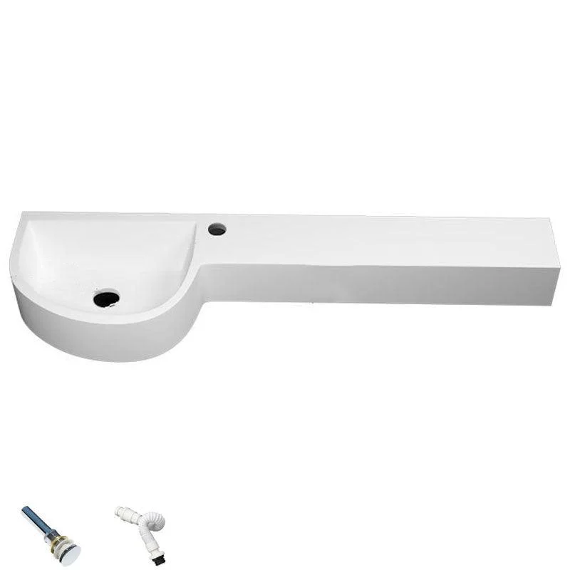 Contemporary Bathroom Sink Man Made Rock Specialty Wall Mount Bathroom Sink without Tap -Bathlova