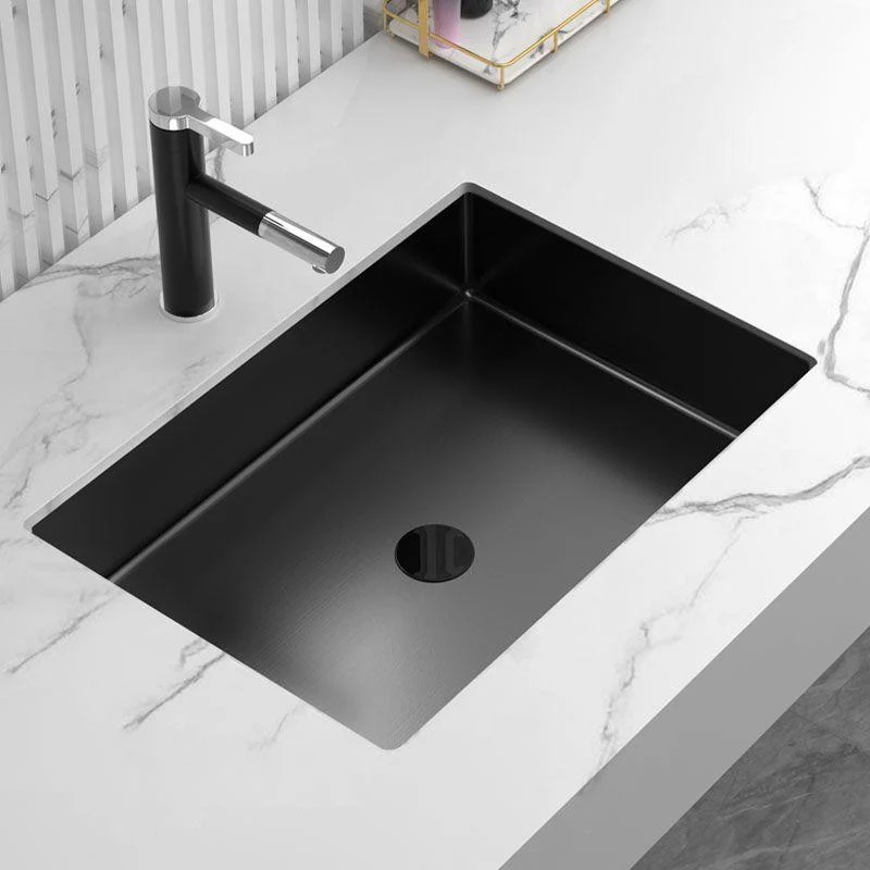 Contemporary Bathroom Sink Metal Rectangular Undermount Bathroom Sink with Pop-Up Drain -Bathlova