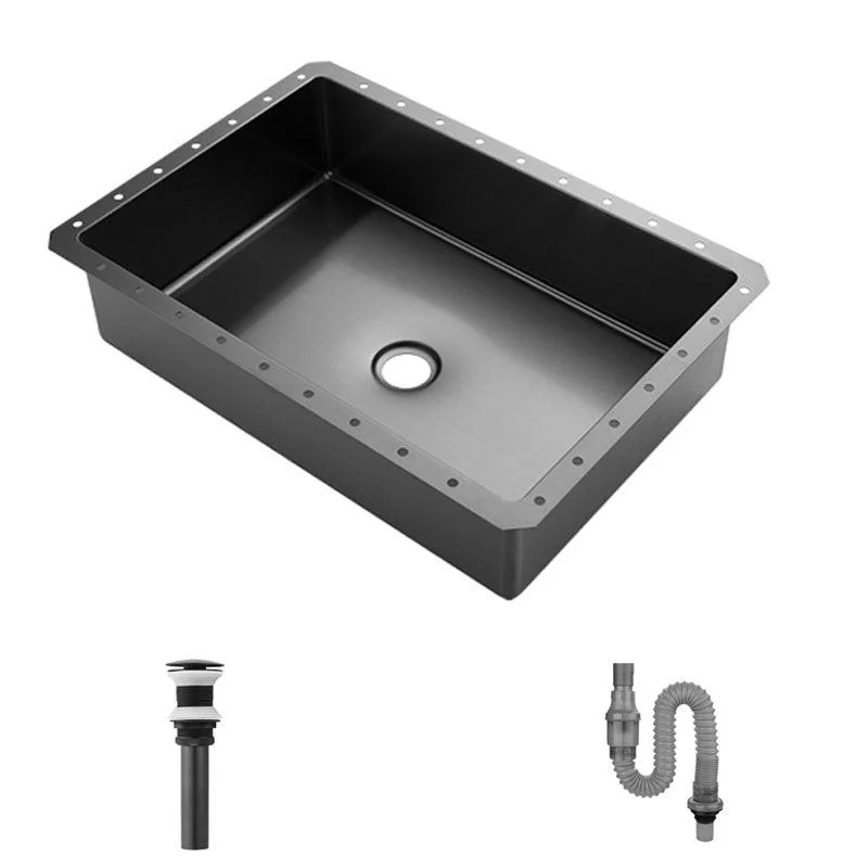 Contemporary Bathroom Sink Metal Rectangular Undermount Bathroom Sink with Pop-Up Drain -Bathlova