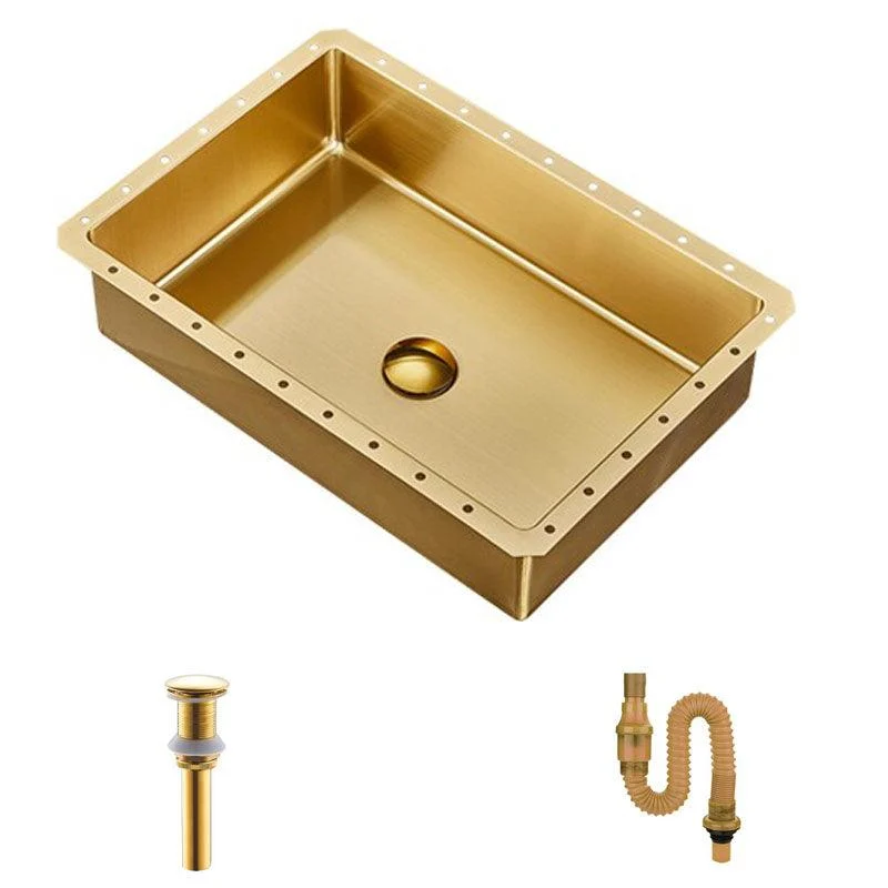 Contemporary Bathroom Sink Metal Rectangular Undermount Bathroom Sink with Pop-Up Drain -Bathlova