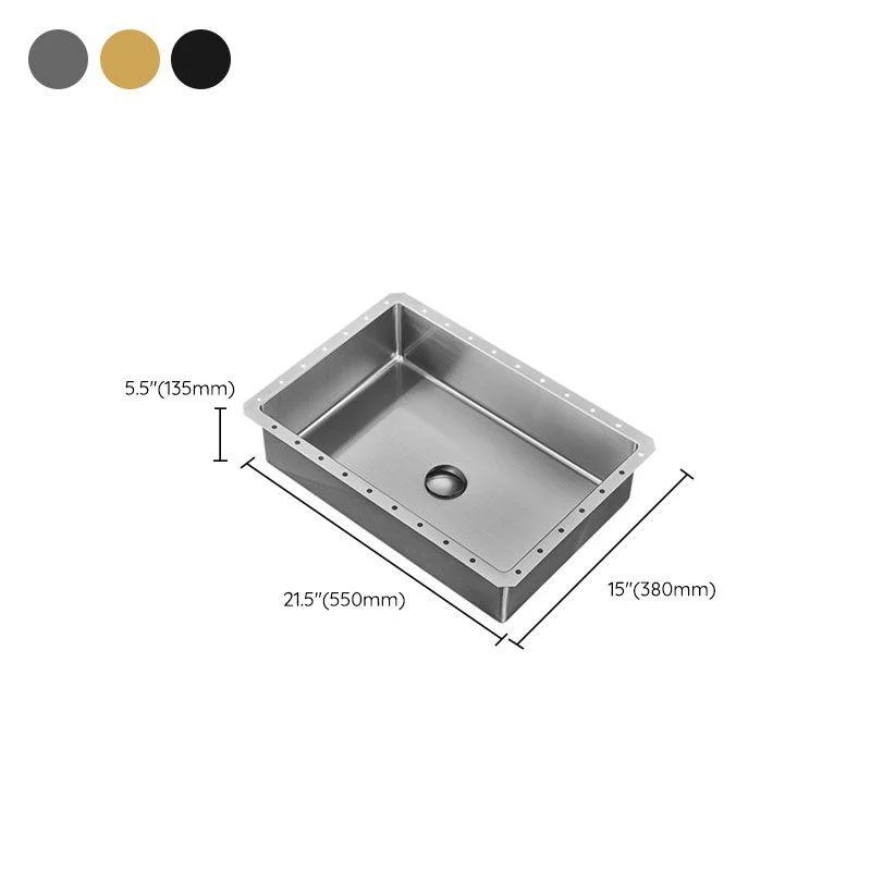 Contemporary Bathroom Sink Metal Rectangular Undermount Bathroom Sink with Pop-Up Drain -Bathlova