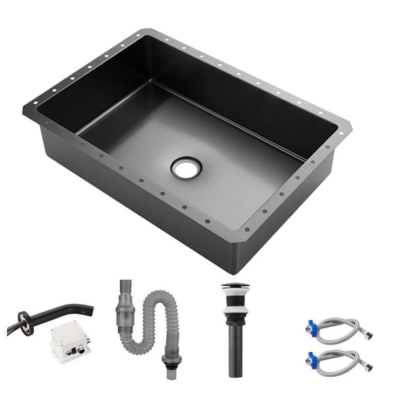 Contemporary Bathroom Sink Metal Rectangular Undermount Bathroom Sink with Pop-Up Drain -Bathlova