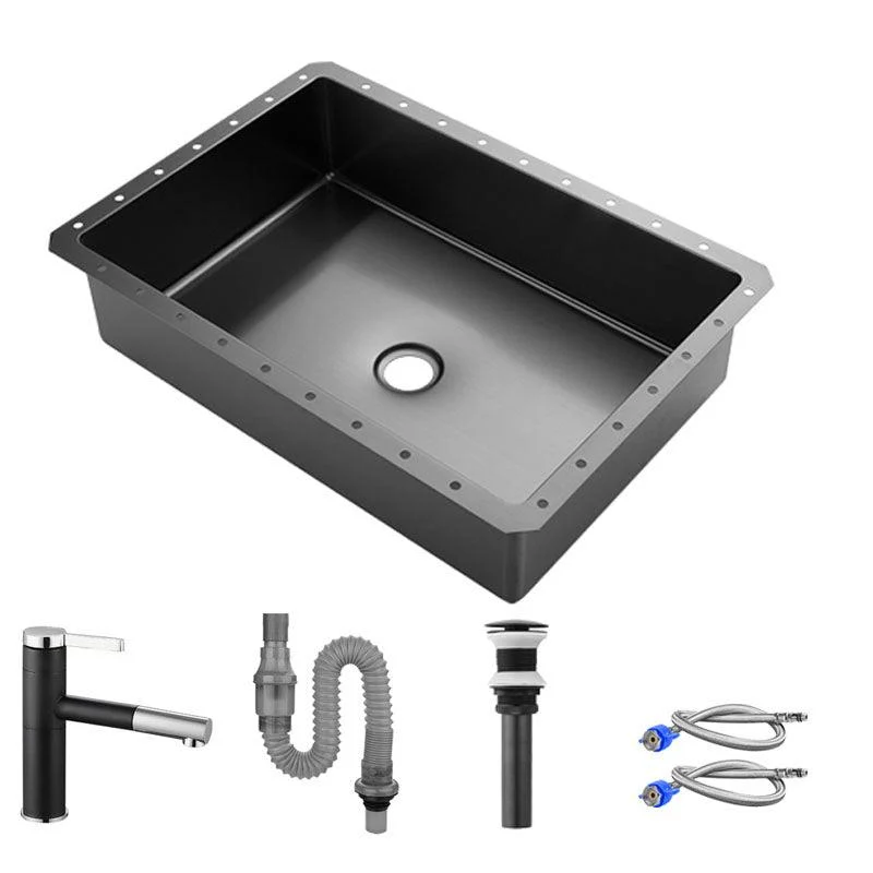 Contemporary Bathroom Sink Metal Rectangular Undermount Bathroom Sink with Pop-Up Drain -Bathlova