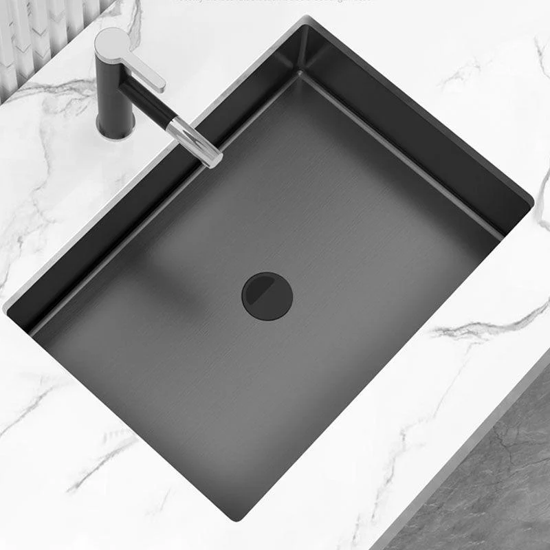 Contemporary Bathroom Sink Metal Rectangular Undermount Bathroom Sink with Pop-Up Drain -Bathlova