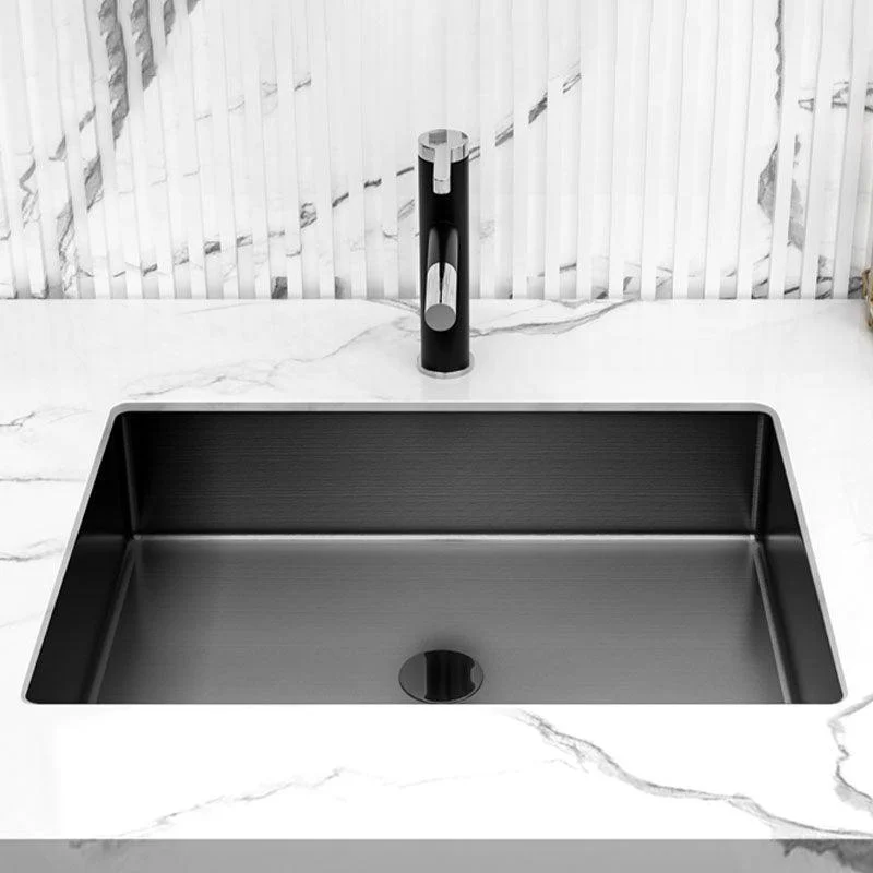 Contemporary Bathroom Sink Metal Rectangular Undermount Bathroom Sink with Pop-Up Drain -Bathlova