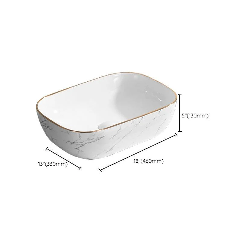 Contemporary Bathroom Sink Pop-Up Drain Porcelain Oval-Shape Vessel Bathroom Sink -Bathlova