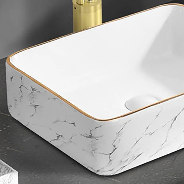 Contemporary Bathroom Sink Pop-Up Drain Porcelain Oval-Shape Vessel Bathroom Sink -Bathlova