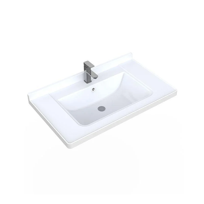 Contemporary Bathroom Sink Pop-Up Drain Rectangular Vessel Sink(Not Including Tap) -Bathlova