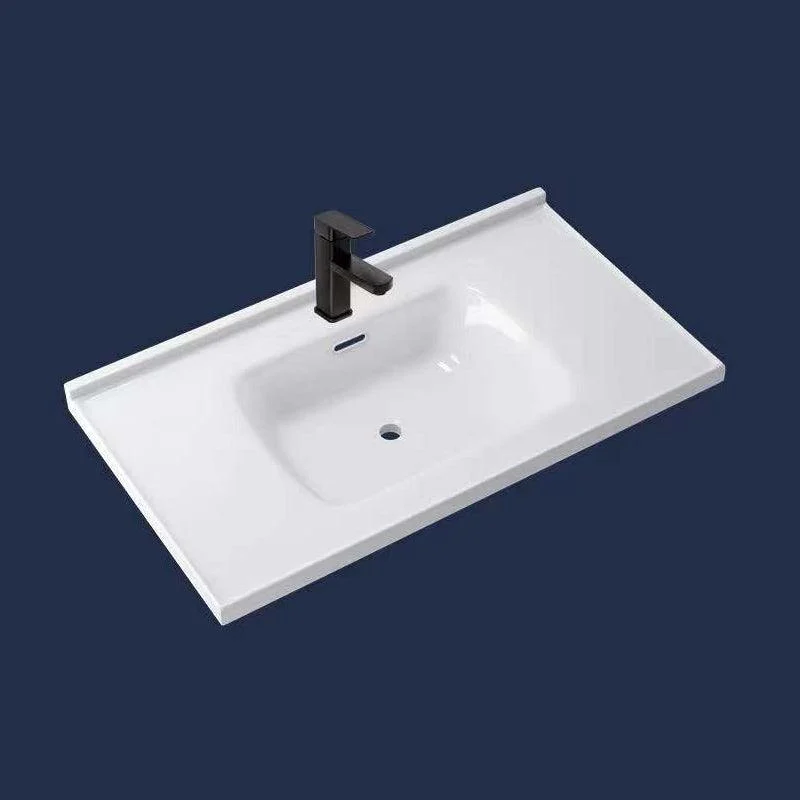 Contemporary Bathroom Sink Pop-Up Drain Rectangular Vessel Sink(Not Including Tap) -Bathlova