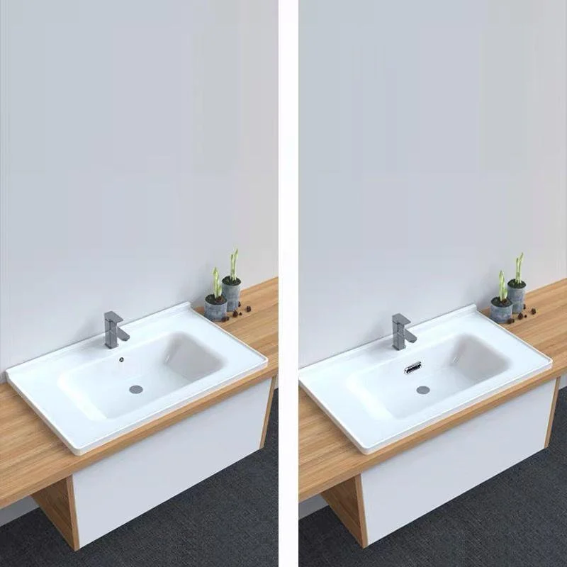 Contemporary Bathroom Sink Pop-Up Drain Rectangular Vessel Sink(Not Including Tap) -Bathlova