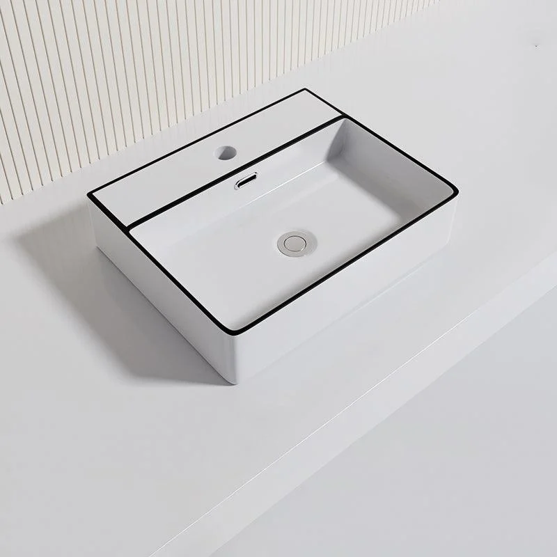 Contemporary Bathroom Sink Porcelain Oval-Shape Vessel Bathroom Sink with Pop-Up Drain -Bathlova