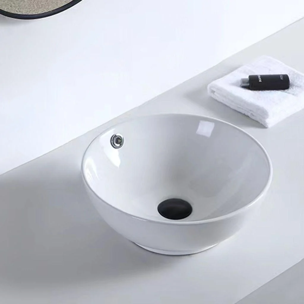 Contemporary Bathroom Sink Porcelain Pop-Up Drain Rectangular Vessel -Bathlova