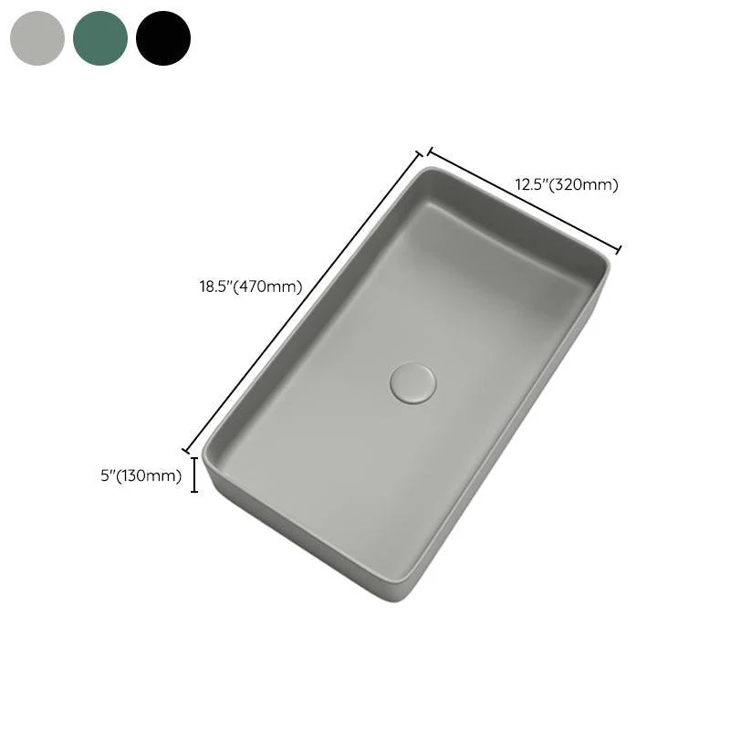 Contemporary Bathroom Sink Porcelain Rectangular Vessel Bathroom Sink -Bathlova