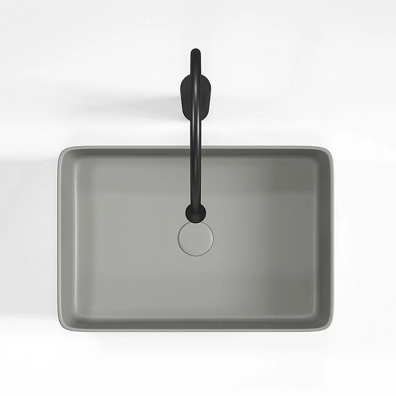 Contemporary Bathroom Sink Porcelain Rectangular Vessel Bathroom Sink -Bathlova