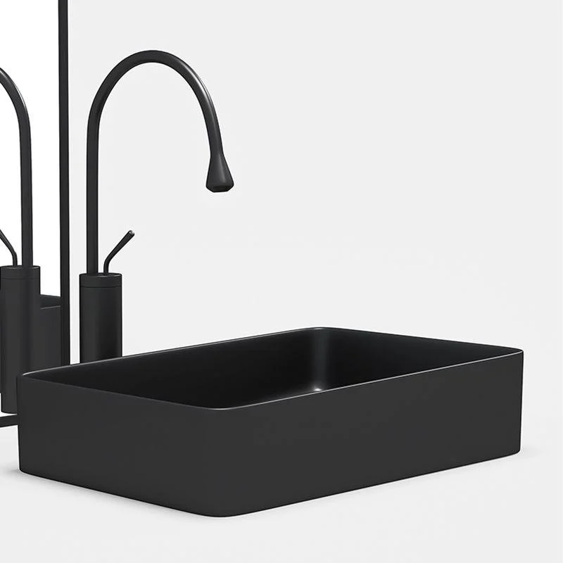 Contemporary Bathroom Sink Porcelain Rectangular Vessel Bathroom Sink -Bathlova