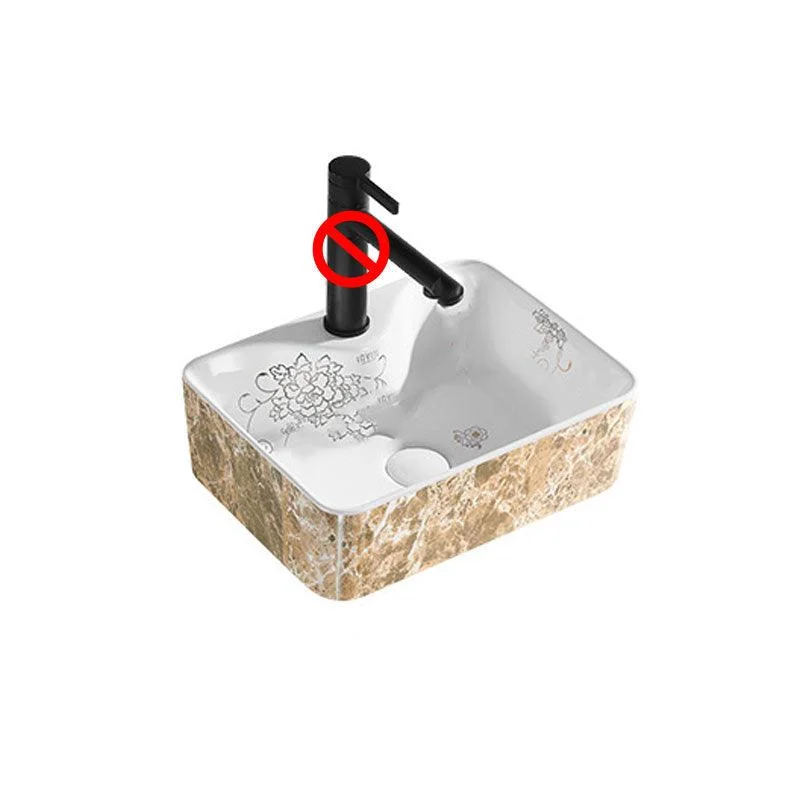 Contemporary Bathroom Sink Porcelain Rectangular Vessel Sink(Not Including Tap) -Bathlova