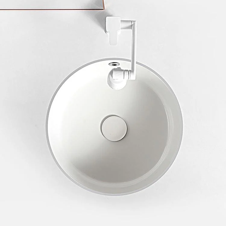 Contemporary Bathroom Sink Porcelain Round Undermount Bathroom Sink with Pop-Up Drain -Bathlova