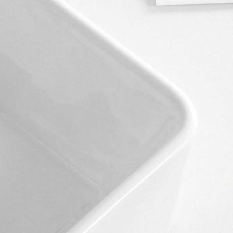 Contemporary Bathroom Sink Porcelain Solid Color Rectangular Vessel Bathroom Sink -Bathlova