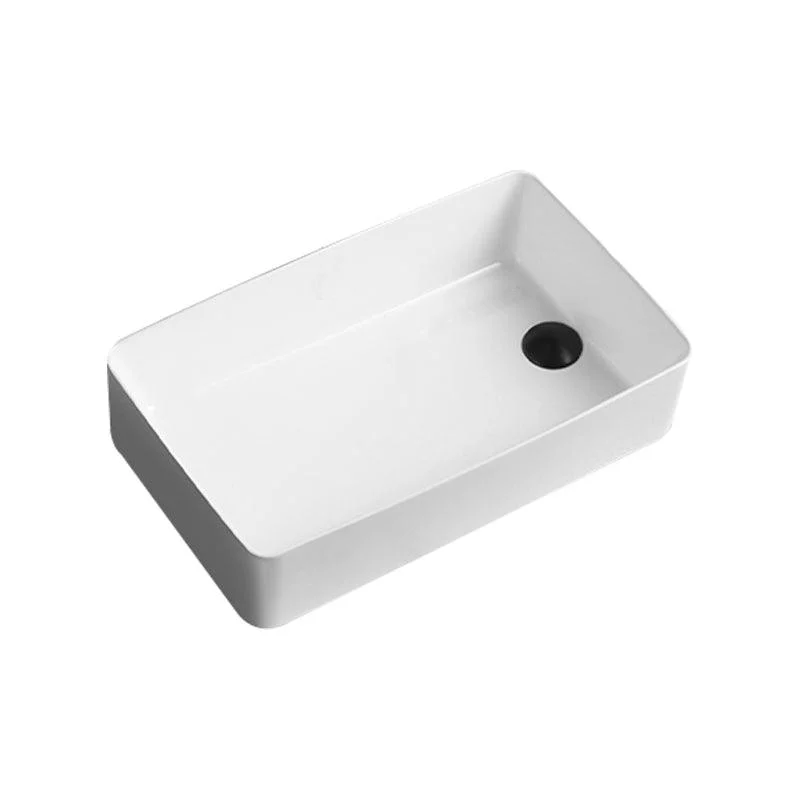 Contemporary Bathroom Sink Porcelain Solid Color Rectangular Vessel Lavatory Sink -Bathlova