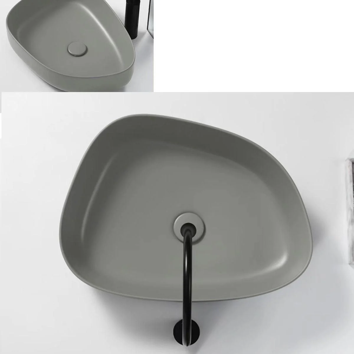 Contemporary Bathroom Sink Porcelain Specialty Vessel Bathroom Sink with Pop-Up Drain -Bathlova