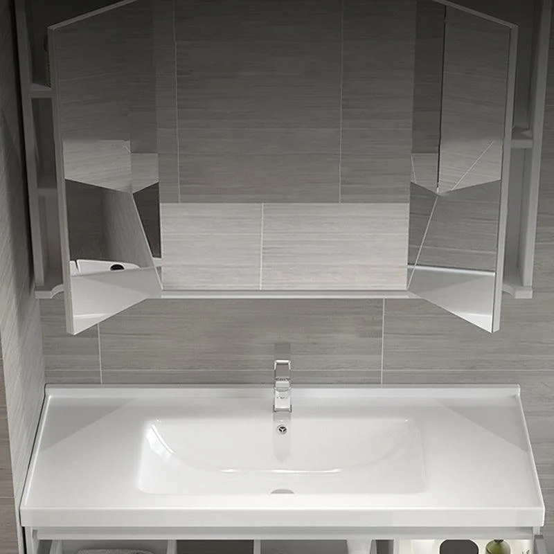 Contemporary Bathroom Sink Rectangular Porcelain Drop-in Bathroom Sink with Pop-Up Drain -Bathlova