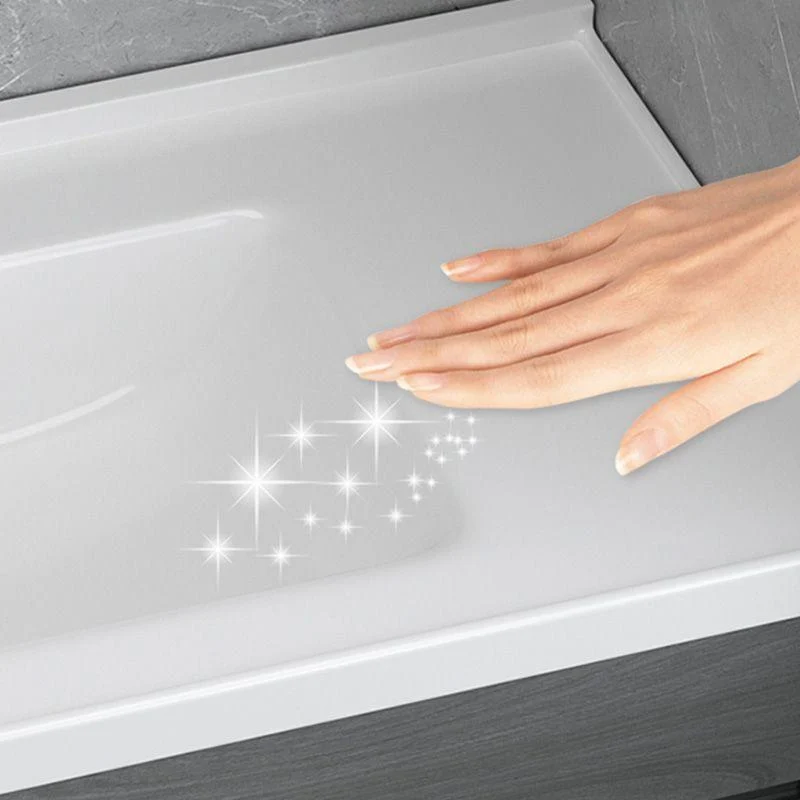 Contemporary Bathroom Sink Rectangular Porcelain Drop-in Bathroom Sink with Pop-Up Drain -Bathlova