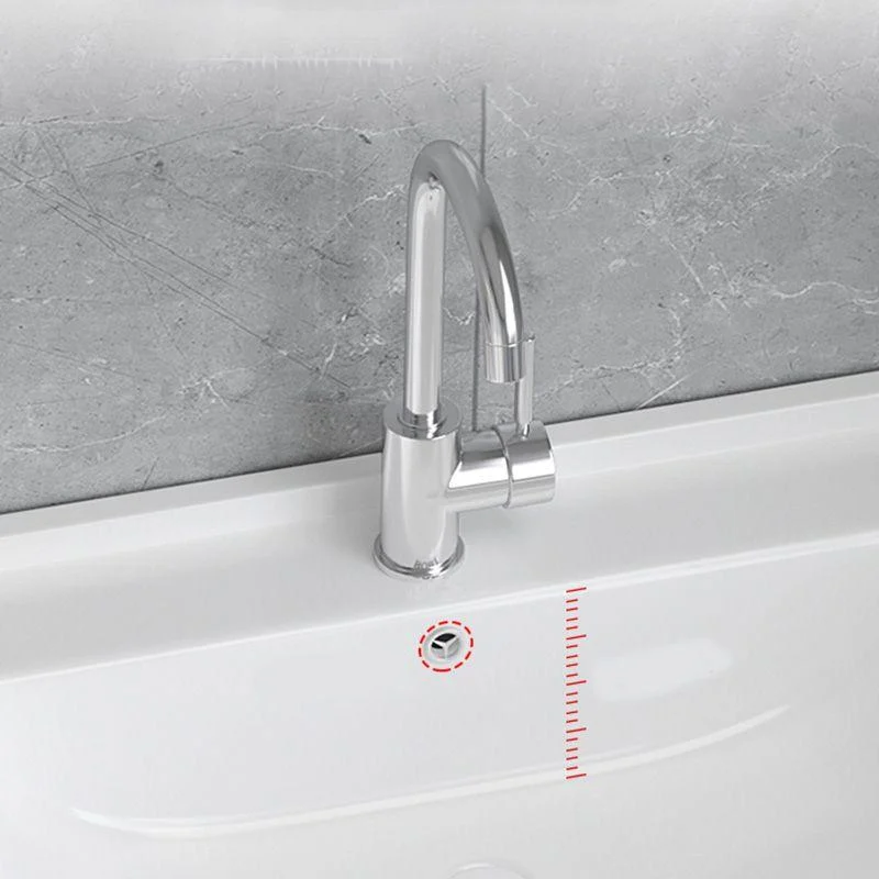 Contemporary Bathroom Sink Rectangular Porcelain Drop-in Bathroom Sink with Pop-Up Drain -Bathlova