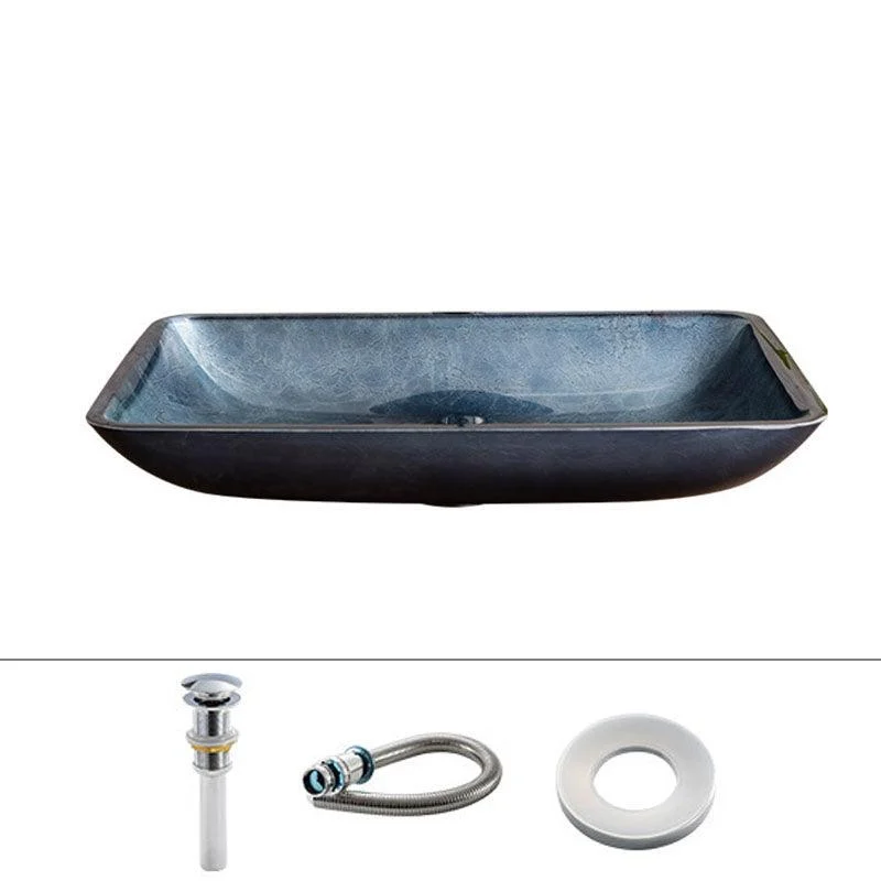 Contemporary Bathroom Sink Tempered Glass Trough Bathroom Sink -Bathlova