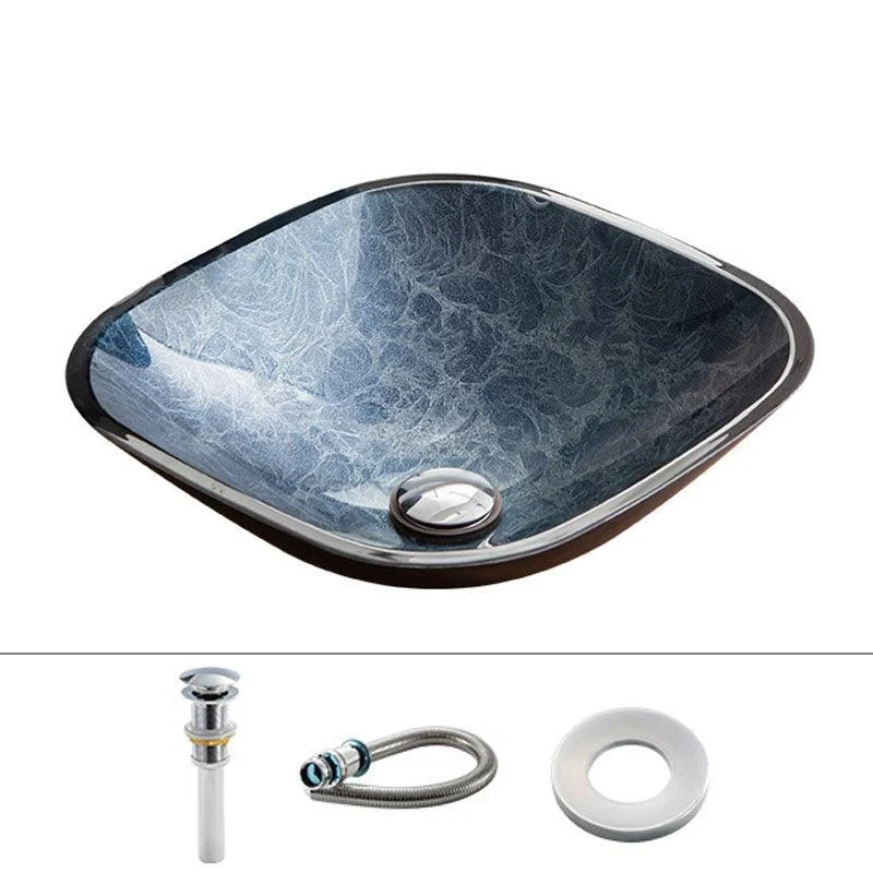 Contemporary Bathroom Sink Tempered Glass Trough Bathroom Sink -Bathlova