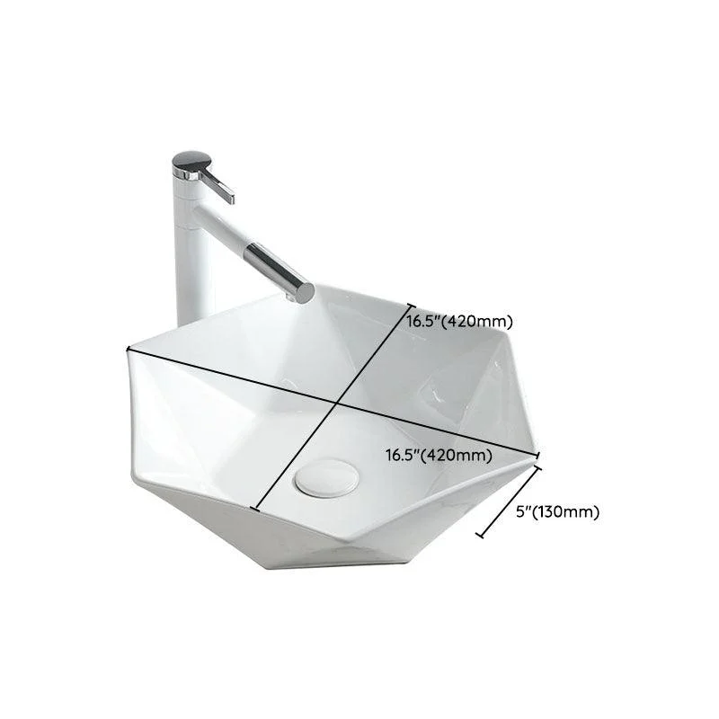 Contemporary Bathroom Sink White Porcelain Vessel Lavatory Sink Only -Bathlova