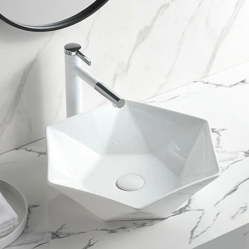 Contemporary Bathroom Sink White Porcelain Vessel Lavatory Sink Only -Bathlova