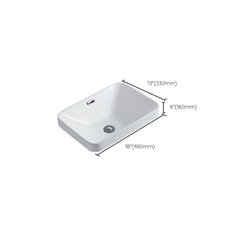 Contemporary Bathroom Sink with Overflow Porcelain Round Vessel Bathroom Sink Only -Bathlova