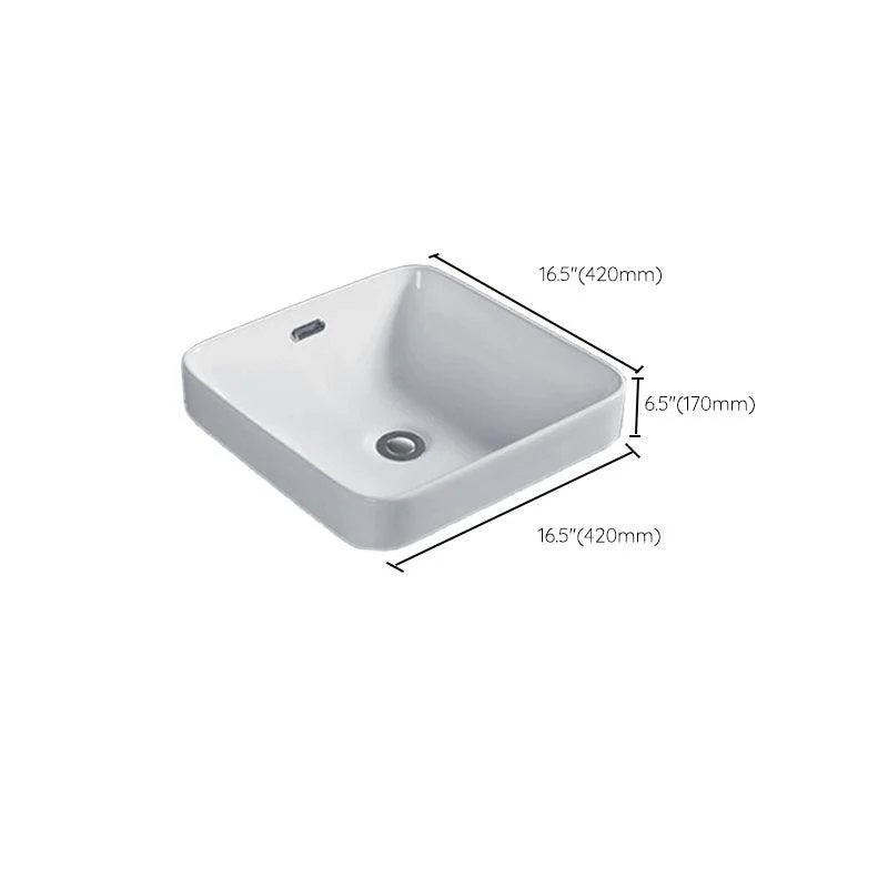 Contemporary Bathroom Sink with Overflow Porcelain Round Vessel Bathroom Sink Only -Bathlova