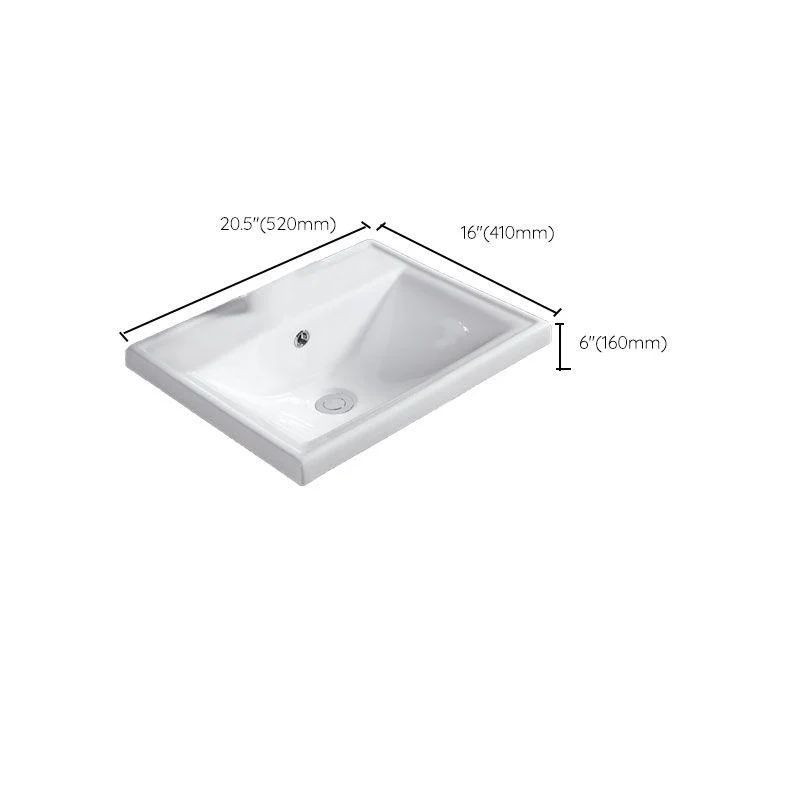 Contemporary Bathroom Sink with Overflow Porcelain Round Vessel Bathroom Sink Only -Bathlova