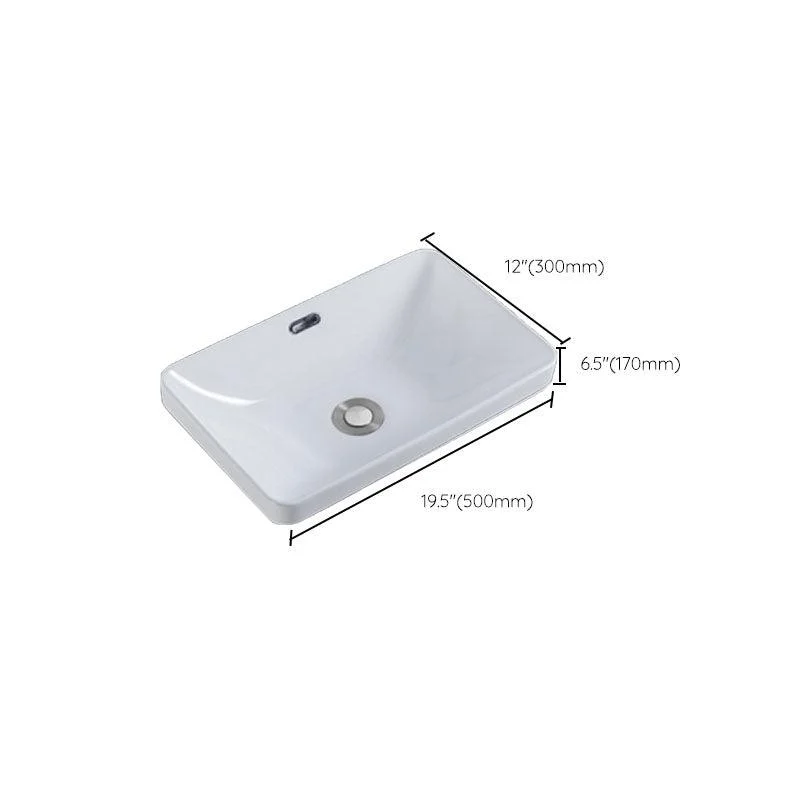 Contemporary Bathroom Sink with Overflow Porcelain Round Vessel Bathroom Sink Only -Bathlova