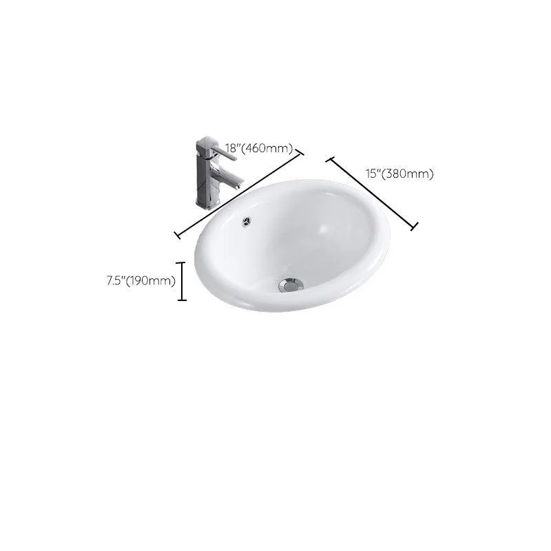 Contemporary Bathroom Sink with Overflow Porcelain Round Vessel Lavatory Sink -Bathlova