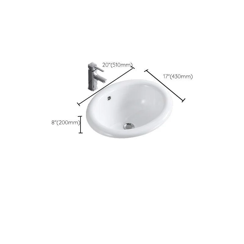 Contemporary Bathroom Sink with Overflow Porcelain Round Vessel Lavatory Sink -Bathlova