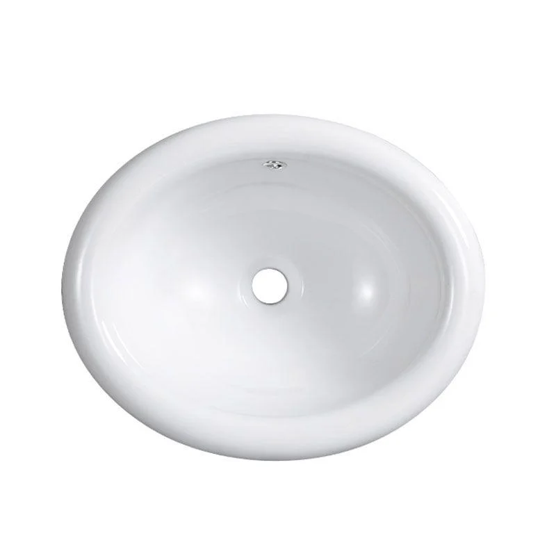 Contemporary Bathroom Sink with Overflow Porcelain Round Vessel Lavatory Sink -Bathlova