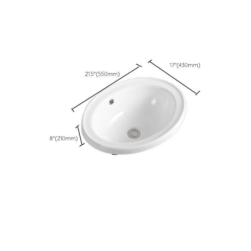 Contemporary Bathroom Sink with Overflow Porcelain Round Vessel Lavatory Sink -Bathlova