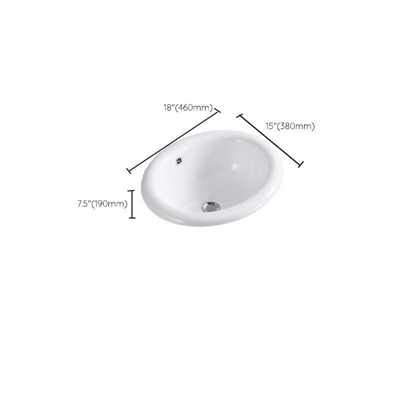 Contemporary Bathroom Sink with Overflow Porcelain Round Vessel Lavatory Sink -Bathlova