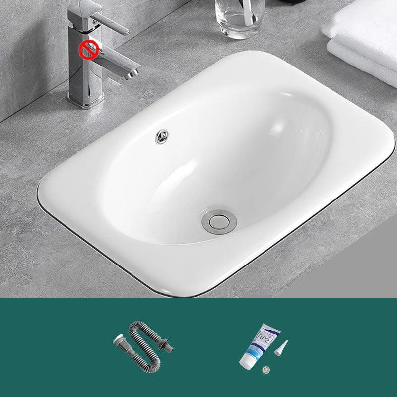 Contemporary Bathroom Sink with Overflow Porcelain Round Vessel Lavatory Sink -Bathlova