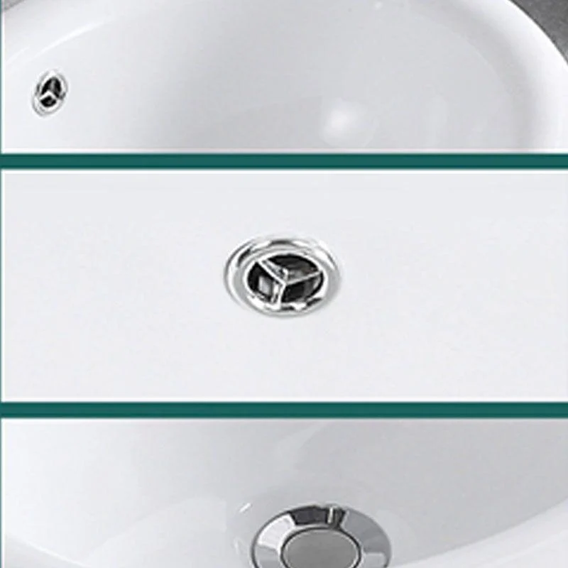 Contemporary Bathroom Sink with Overflow Porcelain Round Vessel Lavatory Sink -Bathlova