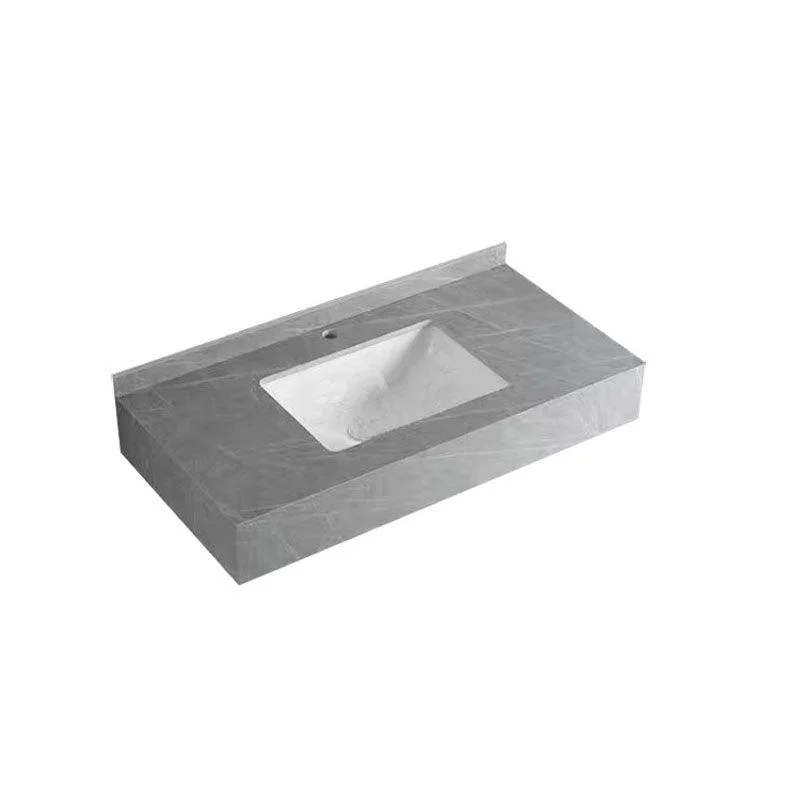 Contemporary Bathroom Sink with Pop-Up Drain Grey Rectangular Wall Mount Bathroom Sink -Bathlova