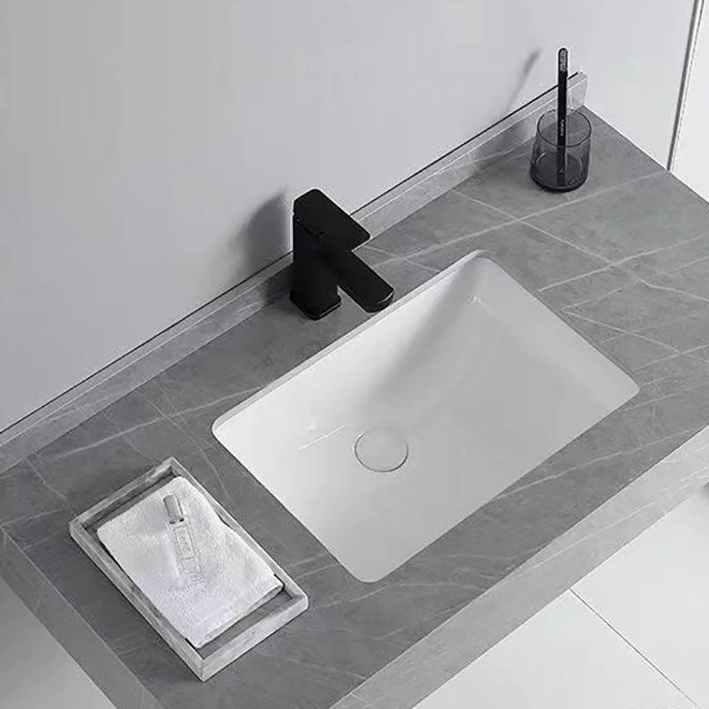 Contemporary Bathroom Sink with Pop-Up Drain Grey Rectangular Wall Mount Bathroom Sink -Bathlova