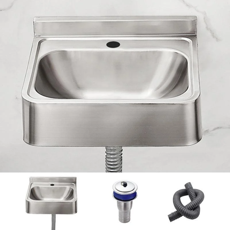 Contemporary Bathroom Sink with Pop-Up Drain Metal Rectangular Wall Mount Bathroom Sink -Bathlova