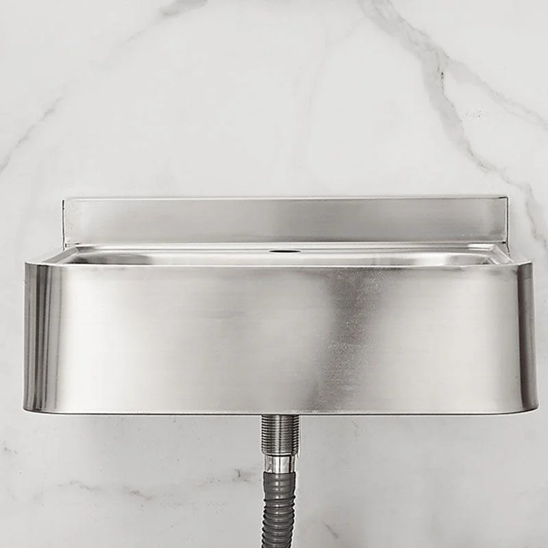 Contemporary Bathroom Sink with Pop-Up Drain Metal Rectangular Wall Mount Bathroom Sink -Bathlova