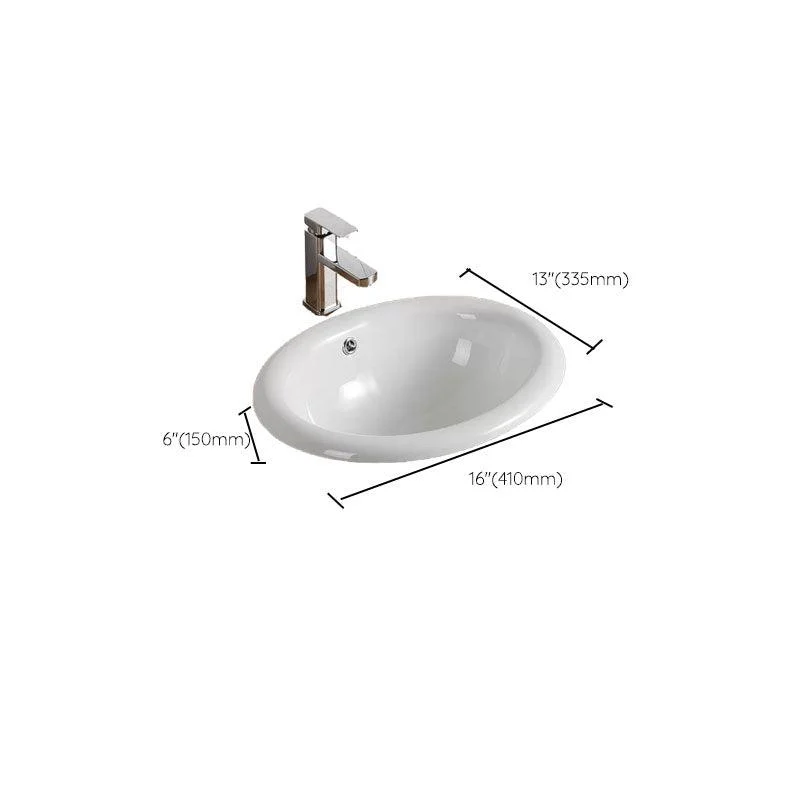 Contemporary Bathroom Sink with Pop-Up Drain Porcelain Oval-Shape Undermount Bathroom Sink -Bathlova